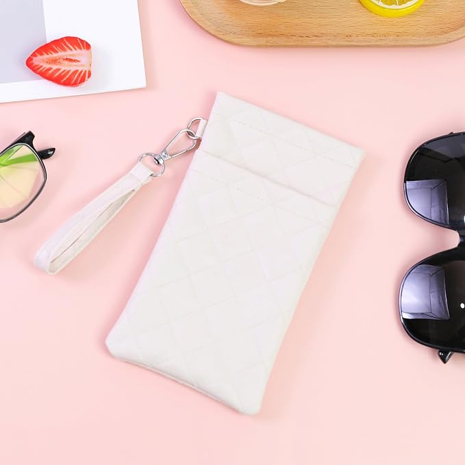Double Eyeglass Case Soft Dual Glasses Case for Women Men Travel Squeeze Top Sunglasses Cases Eyeglasses Pouch
