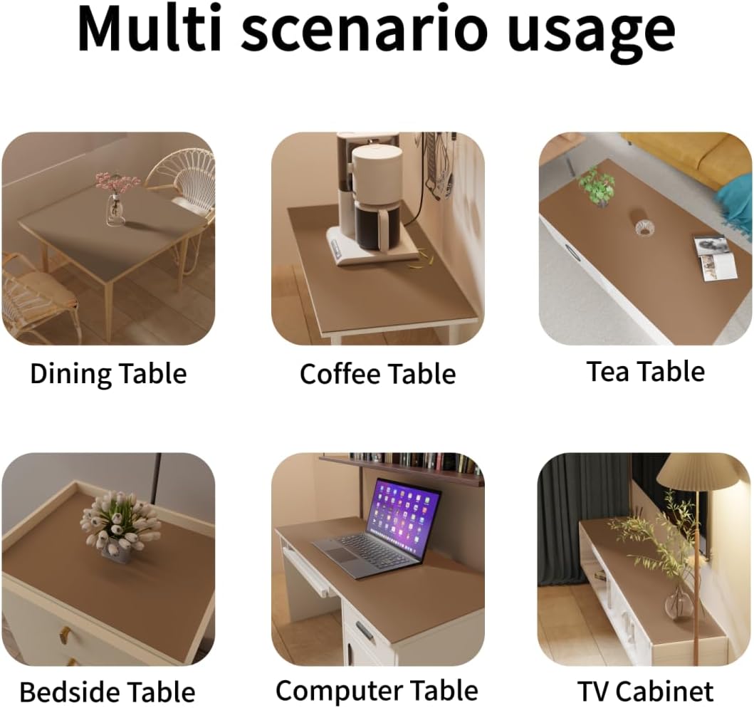 Dining Table Cover for Dining Room Table - Can Be Used On Both Sides Waterproof and Easy to Clean Good Flatness Used for Dining Table(Mud Color+Champagne Gold 44x60)