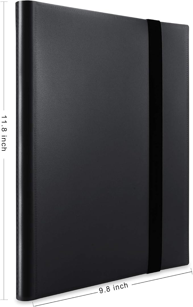 AITIME Sport Fans Gaming Card Collection Binder, 360 Side Loading Trading Card Collection Book MTG Yugioh Cards Protection Holder Playing Cards and Coupons Protector Storage Book (Black)