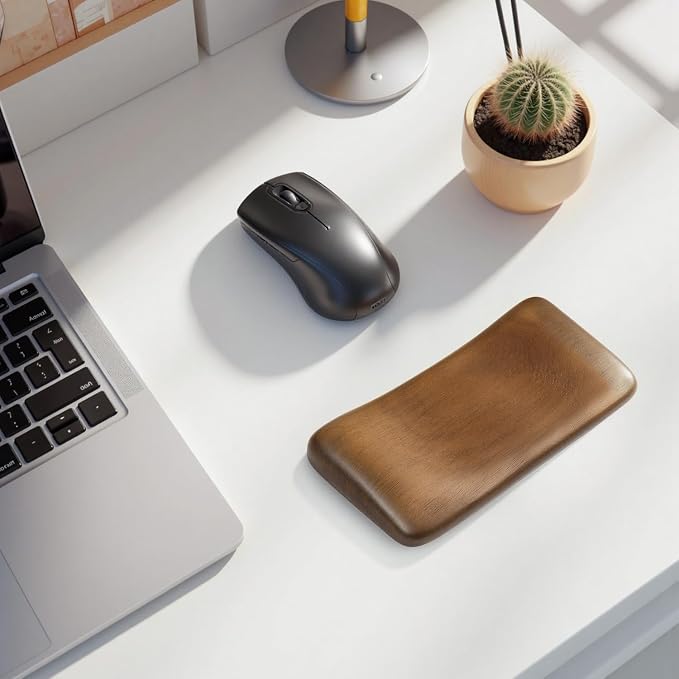 Mouse Wrist Rest for One-Hand Gaming Keypad, Ergonomic Walnut Rest | Ergonomic Design for Wrist Pain Relief, Easy to Clean and Smooth No Odor, Support Wrist to Coding Typing and Playing