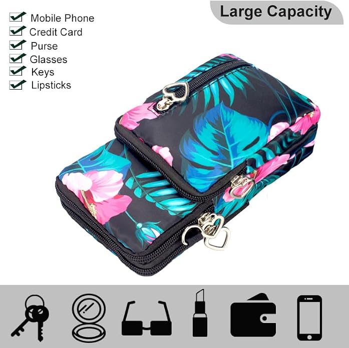 Small Crossbody Bag for Women - Mini Phone Purses with Crossbody Strap and Wallet - Nylon Arm Bag