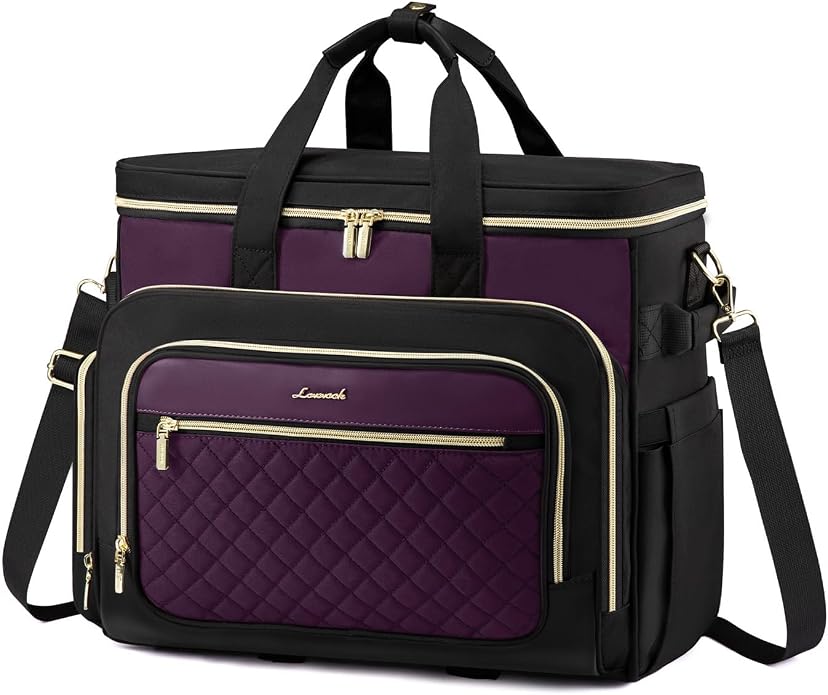 LOVEVOOK Rolling Teacher Bag, Laptop Tote with Detachable Dolly | Fits 17.3 Inch Laptop, Detachable Dolly, Large Rolling Tote Bag for Teacher Office Work Nurse, Adjustable Handle