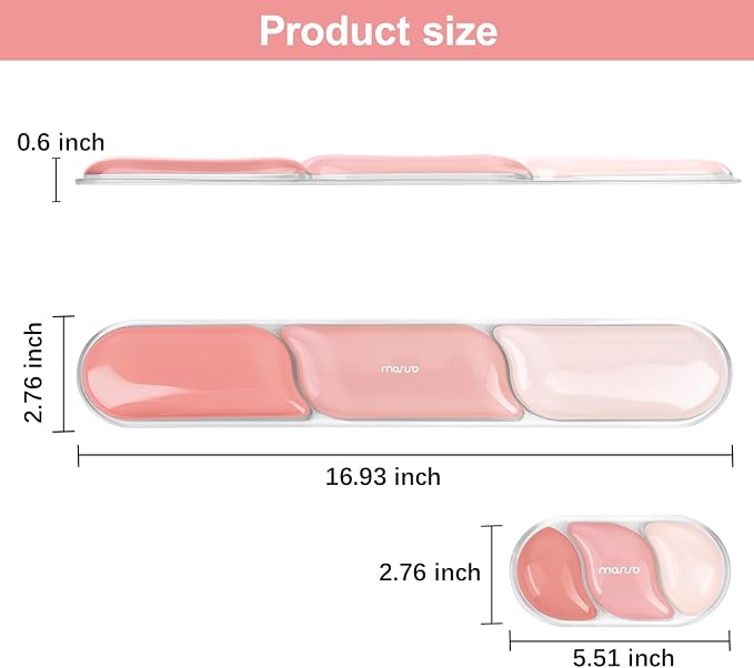 MOSISO Gel Keyboard Wrist Rest&Wrist Support for Mouse, Streamlined | Ergonomic Soft Cooling Gel Mousepad Pain Relief Easy Typing Pad Non-Slip Computer Laptop Home/Office, Peach Fuzz