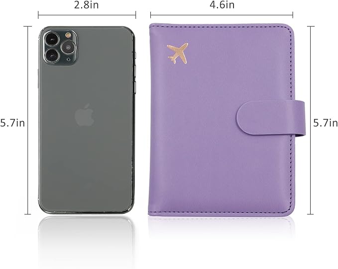 Melsbrinna Rfid Passport Holder for Travel women/Men, Cute Passport Wallet Rfid Blocking Card Slots, Rfid Passport Cover/CaseTravel Wallet, Passport Book Holder (1, Purple)