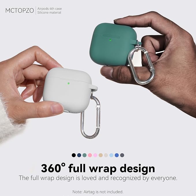 for AirPods 4 Case 2024 with Cleaner Kit & Keychain-White | Silicone Protective Cover for Apple AirPods 4th Generation Case,for Women Men,One-Piece Design,Shockproof,Dust Proof
