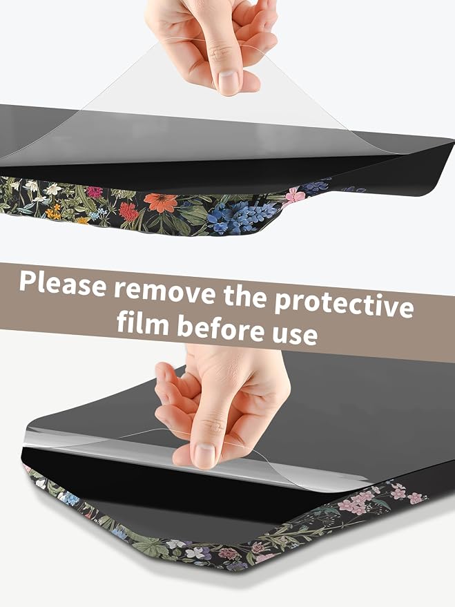3-in-1 Ergonomic Keyboard Stand with Wrist Rest & Mouse Pad Set, Flower | Comfy Keyboard Riser Holder Soft Mousepad with Massage Design, Memory Foam and Non-Slip PU Base for Pain Relief
