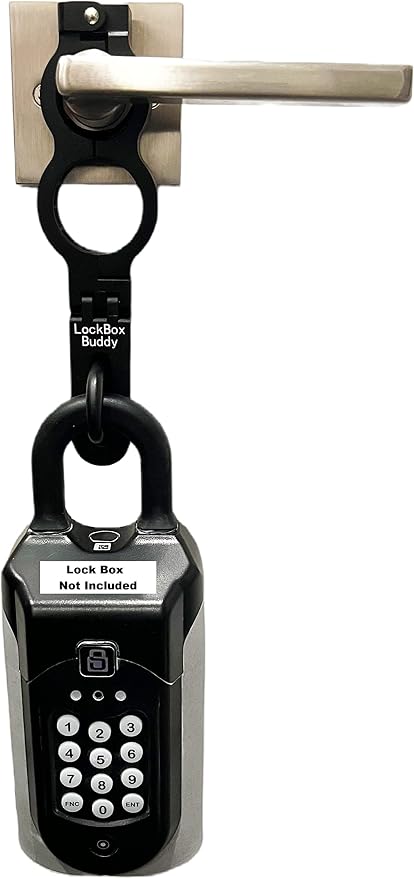 Secure Lock Box Attachment for Lever Handles - Realtors, Vacation Rentals and Real Estate Agent Supplies - Realtor Supplies for Key Lock Box for Keys with Code (1 Pack)
