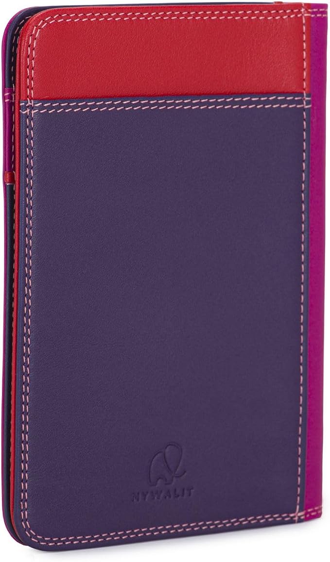 mywalit Leather Travel Passport Cover | Sangria Multi | 3 Cards, Notes And Transparent Passport Section