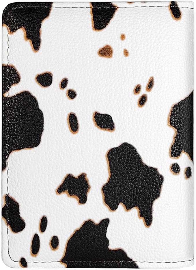 Coco Rossi Passport Holder for Travel Women Slim RFID Passport Cover Wallet | Travel Essentials, Passport Book Holders, Passport Wallet Cover Case, PU Leather, Cute, Thin, Spliced Design, Cow Print