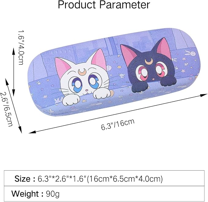 PERFECTSIGHT Hard Shell Eyeglasses Case, Kawaii Protective Glasses Case for Kids, Cute Eyeglass Case for Women Men Girls