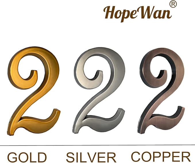 3 Inch Gold House Numbers Stickers for Mailbox Apartment Hotel Office Room Door Address Sign Home Business Decoration Project. (Gold)