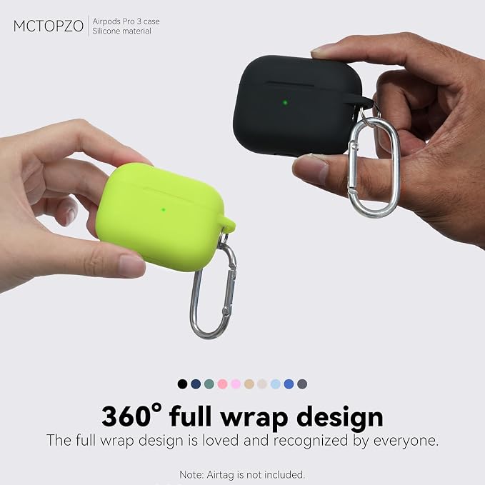 for AirPods Pro 3 Case 2025,Come with Cleaner Kit,Fluorescent Green | Silicone Protective Cover for Airpod Pro 3rd Generation Case with Keychain,for Women Men,One-Piece Design,Shockproof