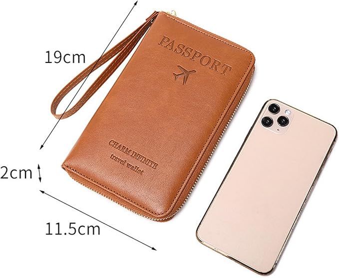 Multi-Function RFID Travel Passport Wallet with Phone Pocket - Ultimate Passport Holder for Women & Men | Holds Phones, Passports, Cash, Cards & Boarding Passes (Pink)
