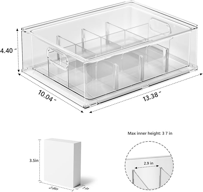 Trading Card Storage Box – Clear Large Card Organizer Holds 6400 Cards with Foam Inserts Blocks – Display Case for TCG, MTG & Sports Cards(2-Pack)