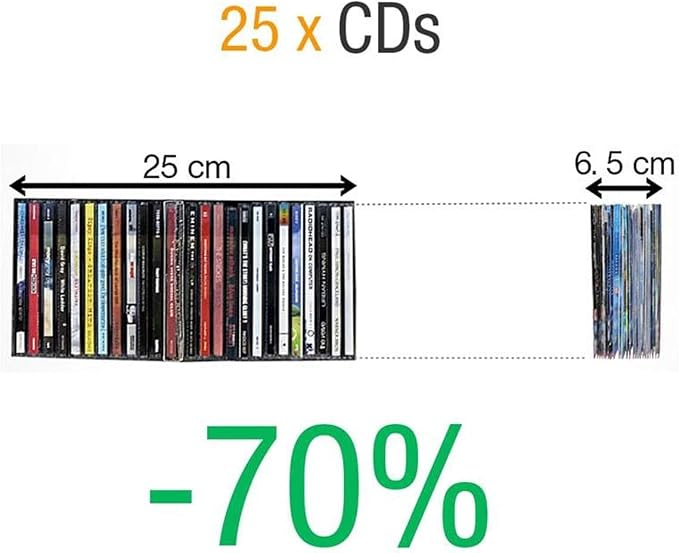 Tarifold CD Storage Bundle, 100 Binder Sleeves and 4 Binders, 2-Ring Holes | Holds CD, cover art and booklet, secure closing flap, 25 sleeves per binder, polypropylene, saves up to 70% storage space