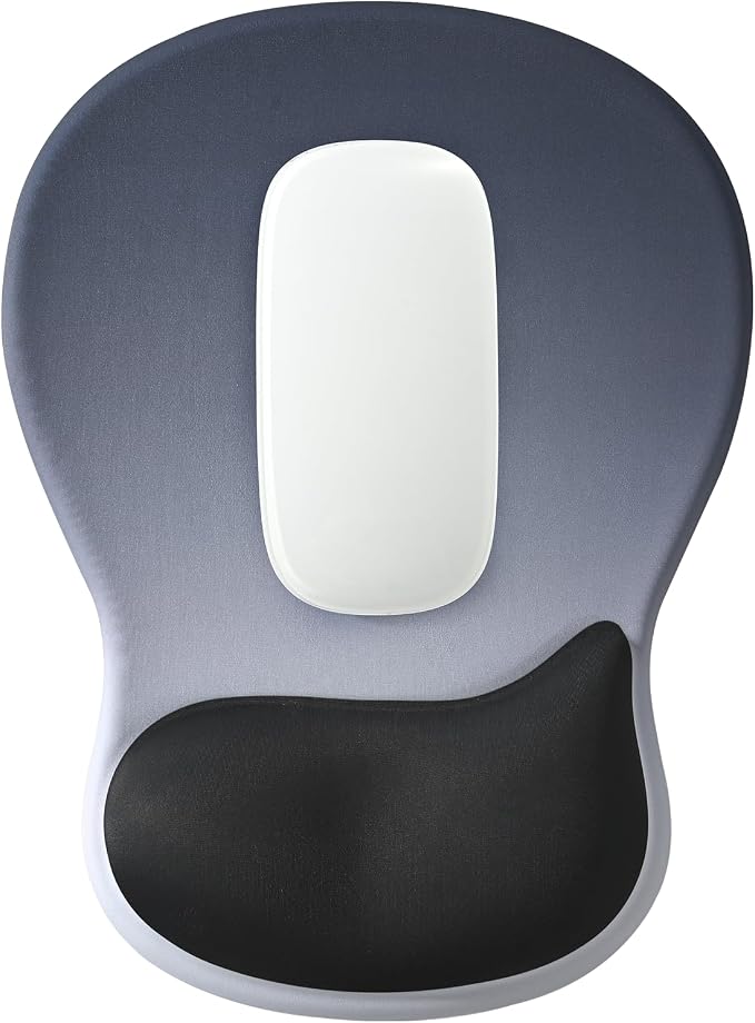 EooCoo Mouse Pad with Gel Wrist Rest, Ergonomic Mousepad Wrist Alignment | Middle Concave Design for Natural Wrist Alignment, Non-Slip Base Mousepad, Carpal Tunnel Relief, Office Desk Accessories