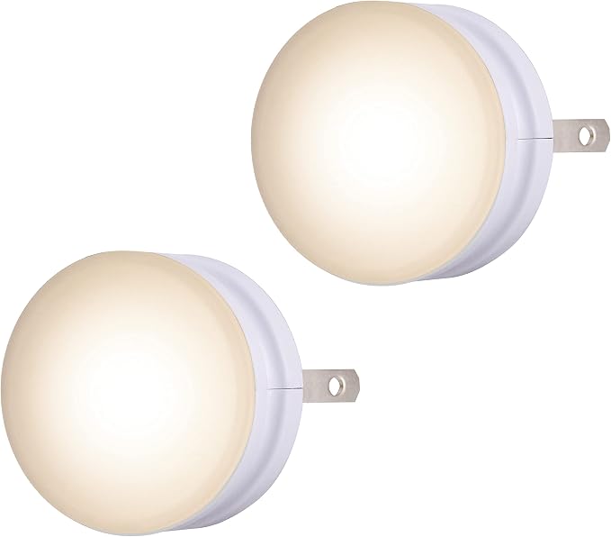 Lights by Night Night Lights Plug into Wall, 2-Pack, LED Plug in Nightlight, Warm White, Dusk to Dawn Sensor, Adults, Kids Room, Bedroom, Bathroom, Nursery, Hallway, Kitchen, 43950