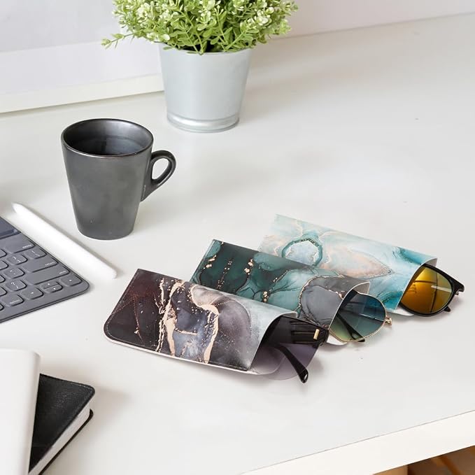 TRIUMPH VISION Reading Glasses Pouch Eyeglass Sleeve Soft Case Slim 3 Pack | Alternative to Bulky Case Lightweight,Neoprene Lined Padded Protect Optical lens Slip in, Cute Pattern Portable for Daily Use