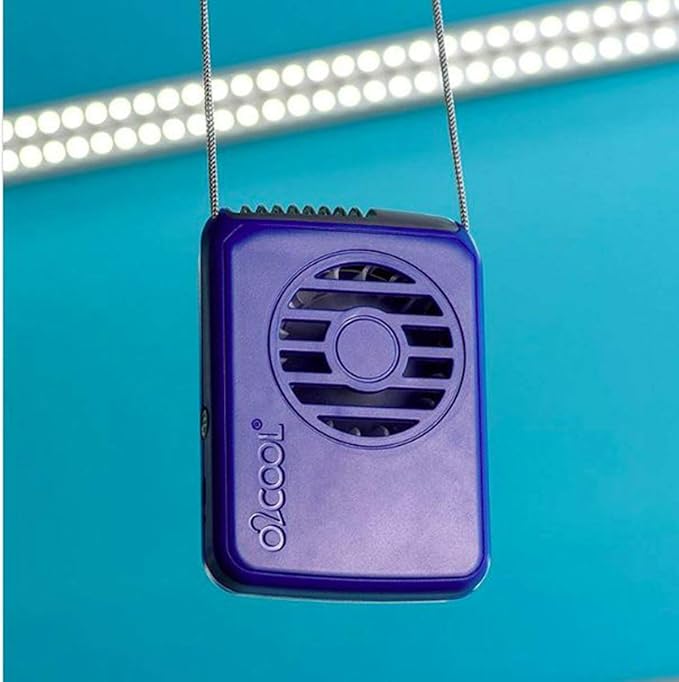 O2COOL Deluxe Necklace Fan Adjustable Lanyard Wearable Fan Teal | Yes