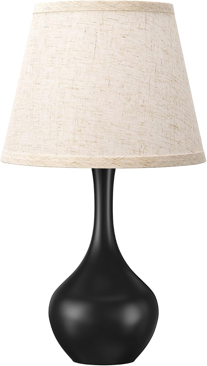 16.1" Touch Table Lamp for Nightstand, 3 Way Dimmable Small Bedroom Lamp | Touch Control, Bulb Included, Black Bedside Lamps for Desk, Night Stands, Living Room, End Table, Corded