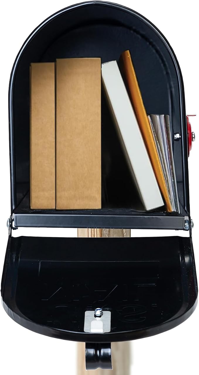 BlissBoard Black Metal Mailbox, Galvanized Steel Outside Mailboxes, Standard Medium Capacity, 20 x 8.7 x 6.7 Inches