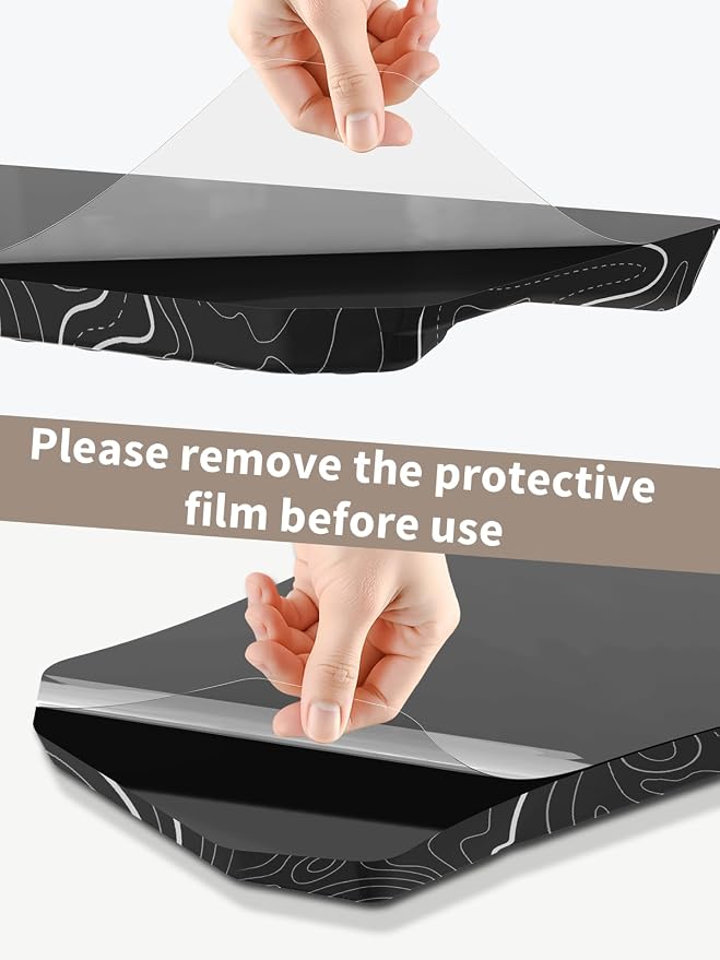 3-in-1 Ergonomic Keyboard Stand with Wrist Rest & Mouse Pad Set,Topographic | Comfy Keyboard Riser Holder Soft Mousepad with Massage Design, Memory Foam and Non-Slip PU Base for Pain Relief