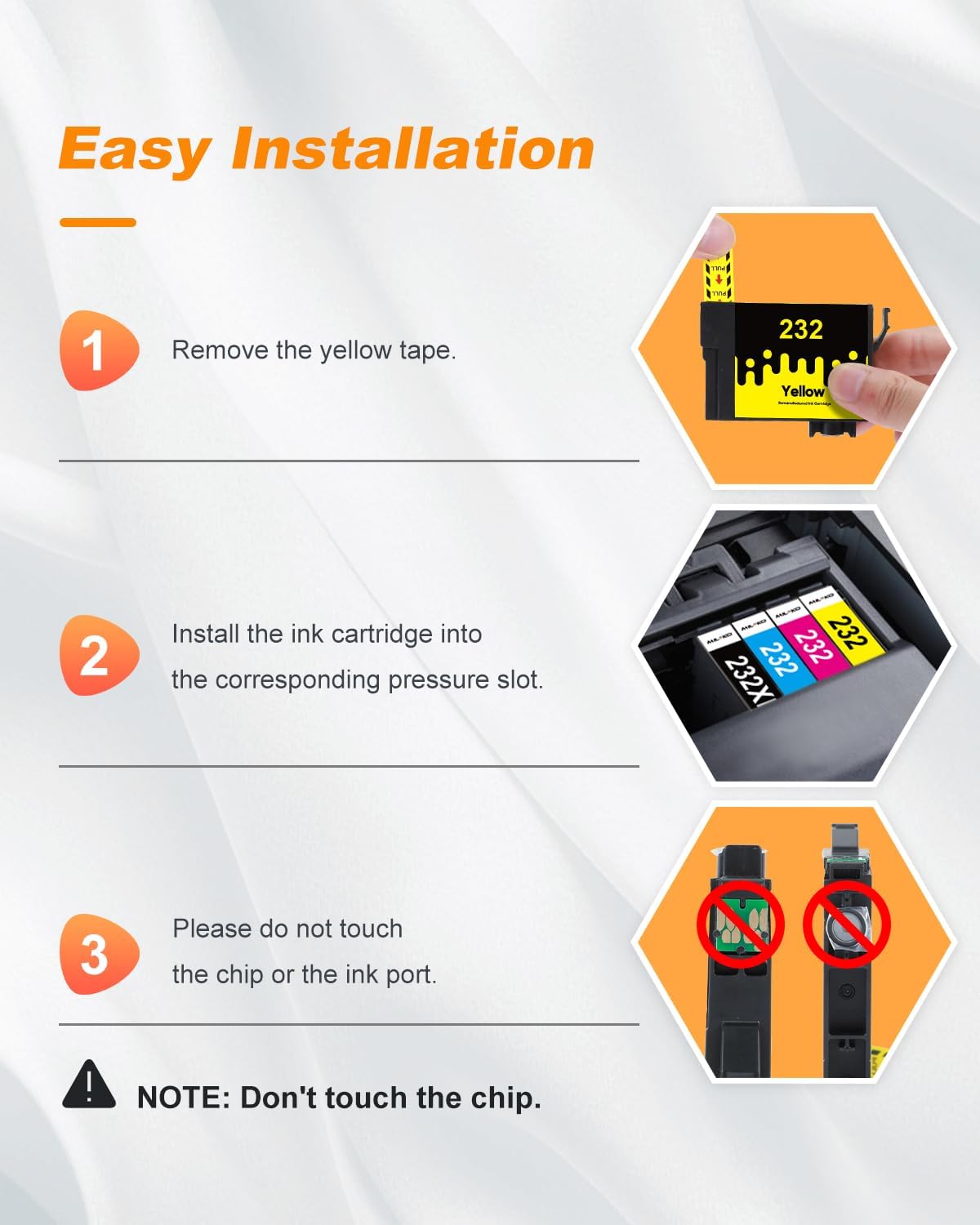 232XL Black Ink Cartridges Remanufactured Replacement for Epson 232 Black Ink Cartridge for Epson 232 Ink Cartridge 232XL 232 XL for Epson XP-4200 XP-4205 Workforce WF-2930 WF-2950 Printer (2 Black)
