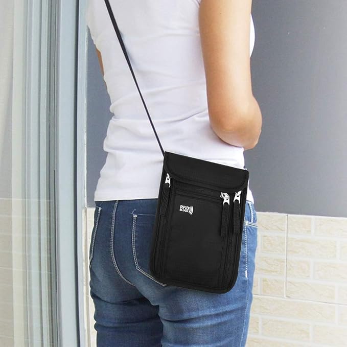 Travel Pouch Neck Wallet Family Passport Holder Organizer Case with RFID Blocking | Family Passport Holder