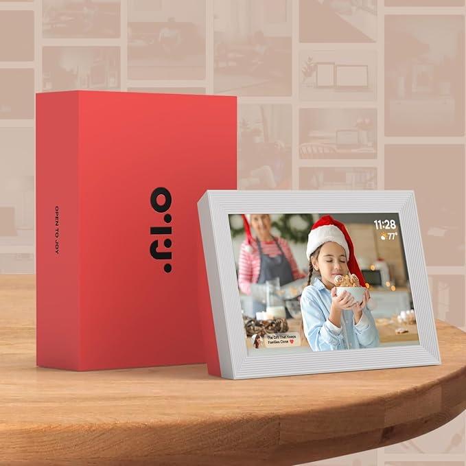 OTJ Frameo Digital Picture Frame 10.1" - 32GB WiFi Smart HD Touch Screen Photo Frame for Gifting & Home Display - Thickened & Sturdy, Share Pictures Instantly via App, Gift for Mom Dad Grandparents