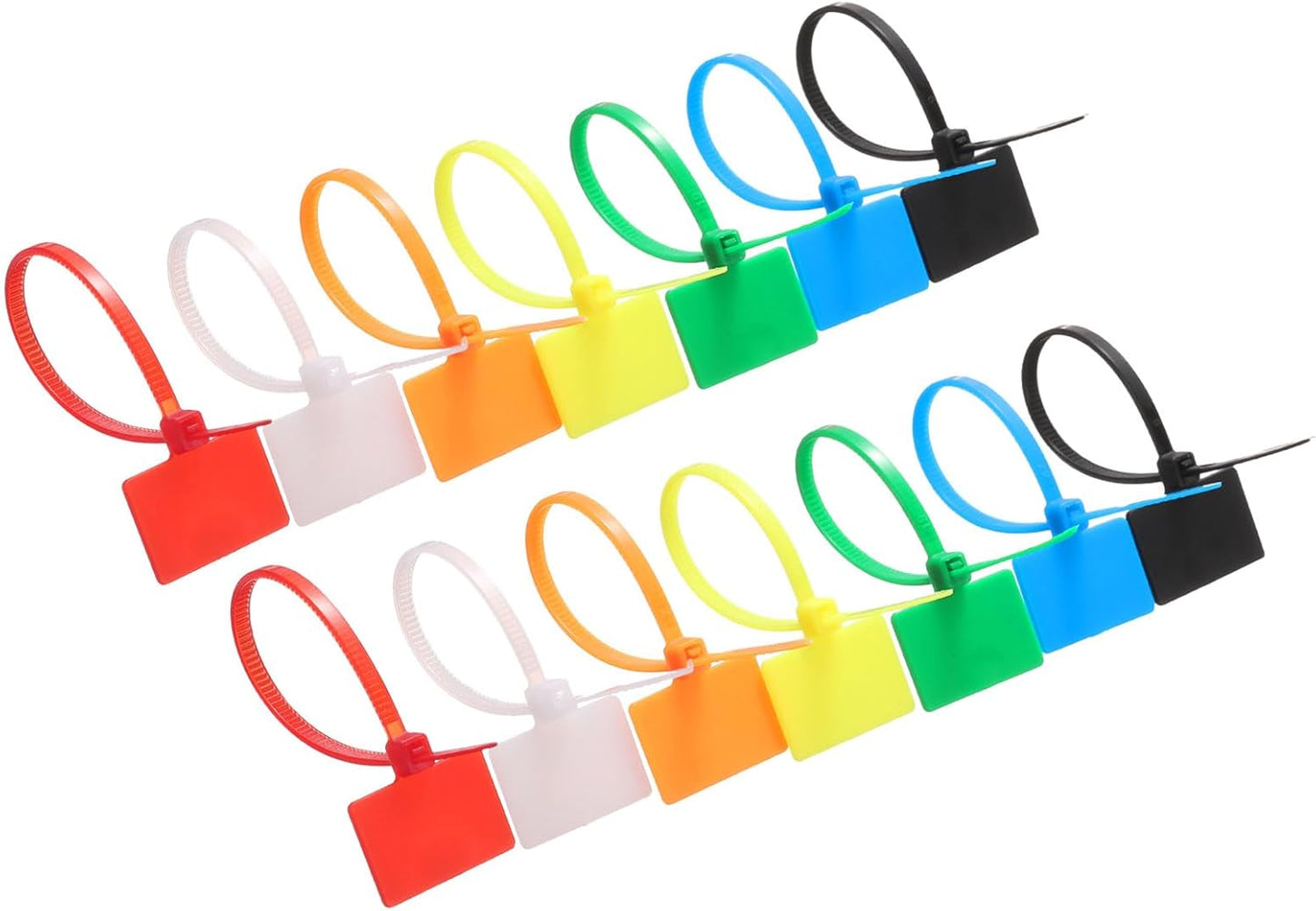uxcell 100 Pcs Cable Label Marker Tags, Nylon Cable Zip Tie Tags 6.3 Inch Writable Self-Locking Wire Labels Zip Ties for Organization Marking, White