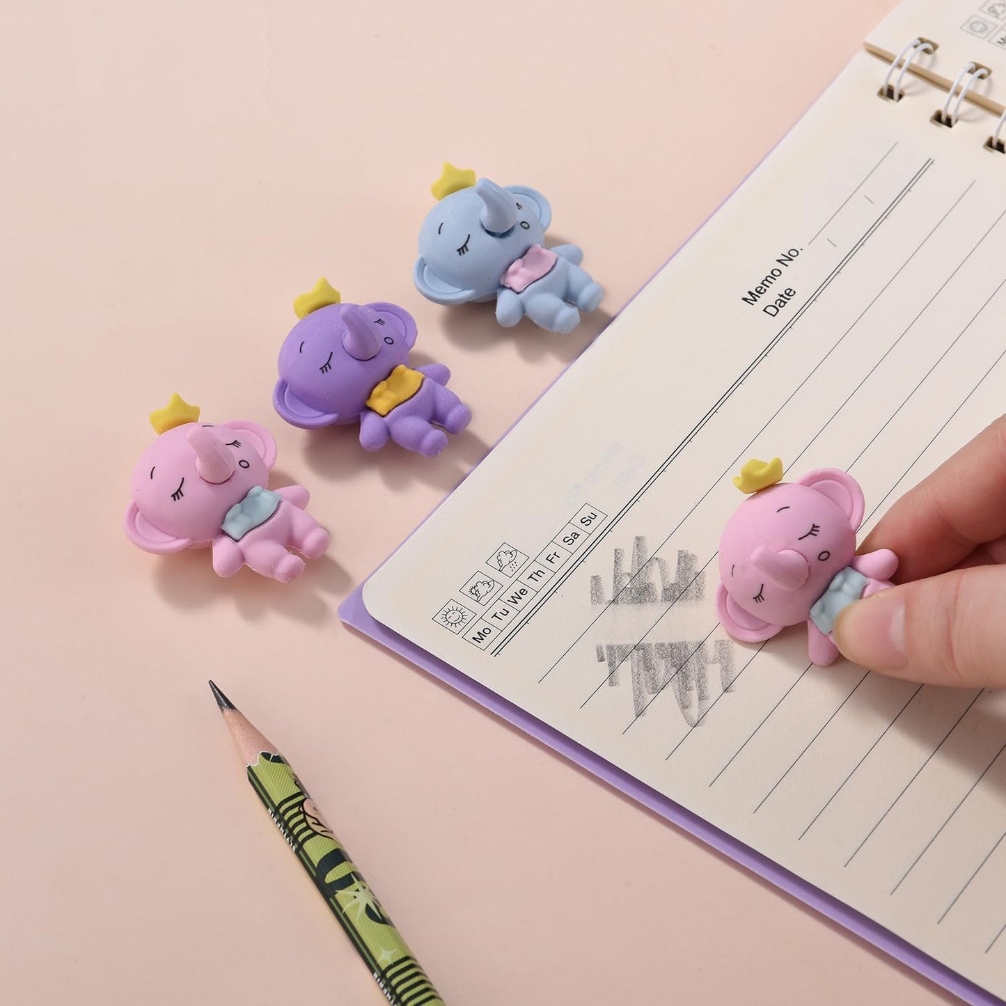 18 Pack Elephant Model Eraser for Kids, 3D Animal Take Apart Erasers for Boys and Girls, Fun School Supplies Prize Gifts Party Favors