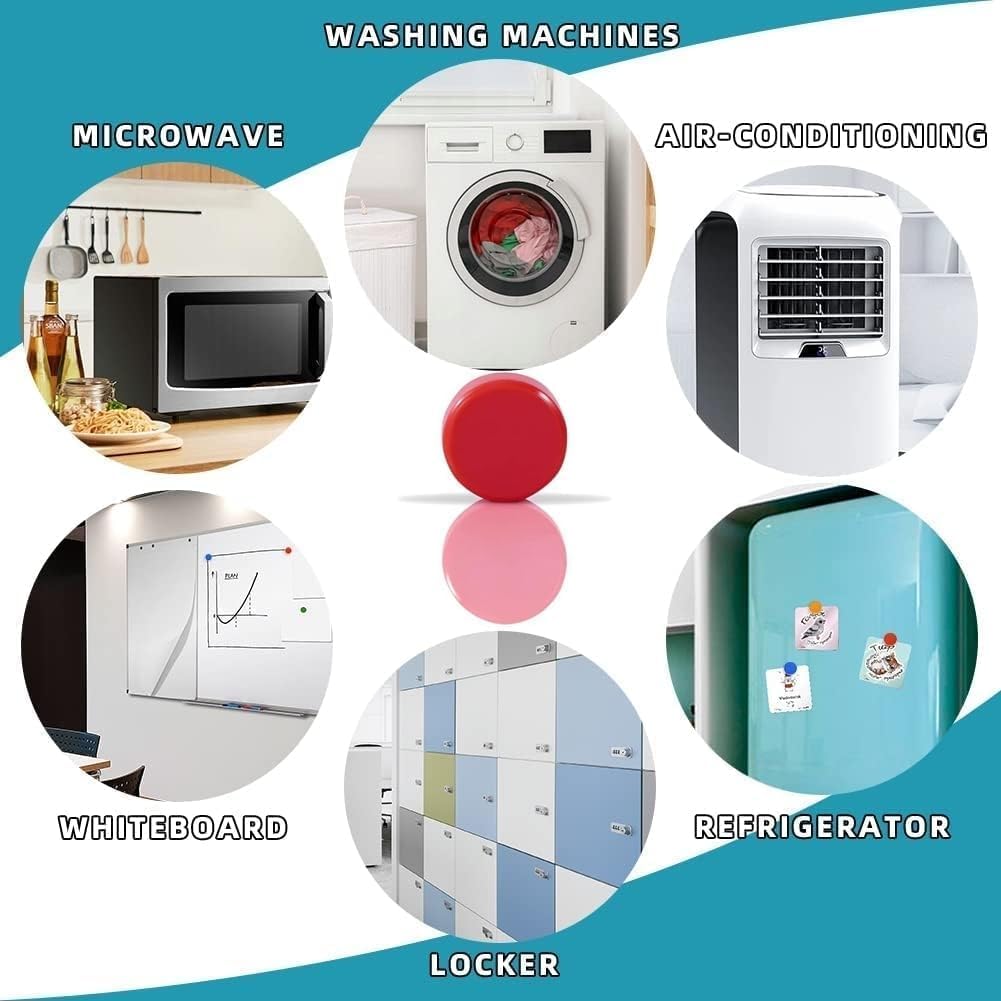 Qualsen Fridge Magnets, 40 pcs Small Refrigerator Magnets for Whiteboard, Kids, Mini Cute Magnet for Locker, White Board, Kitchen, Office, Classroom (10 Colorful)