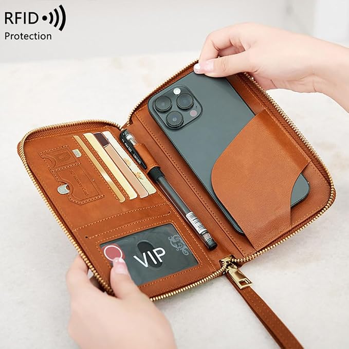 Passport Holder for Travel Women and Men RFID Blocking Passport Holder with Zipper Multi-functional Passport Wallet Passport Case Passport cover Travel Essentials