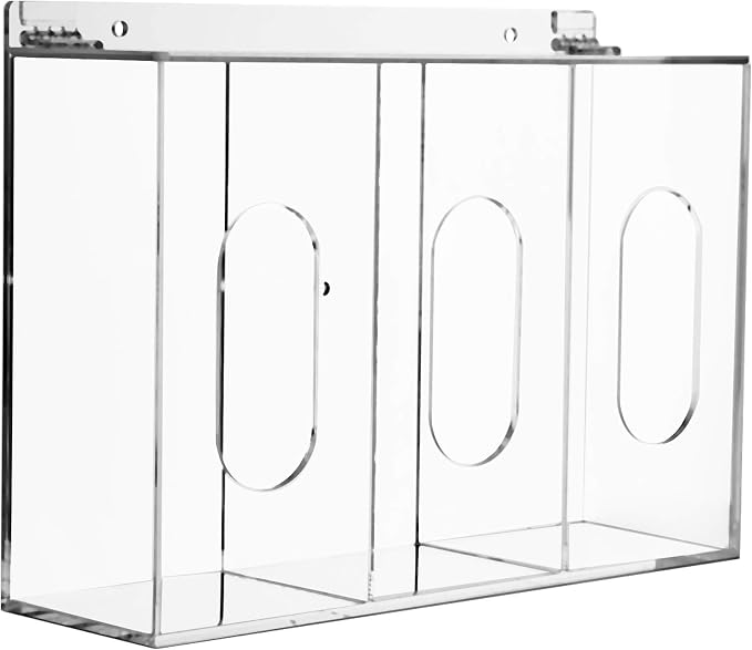 Hairnet & Shoe Cover Dispenser Triple Disposable Mask Plastic Glove Box Holder with Lid Wall Mount Acrylic Clear Storage Containers for Organizing Sanitation Tool Case (clear)