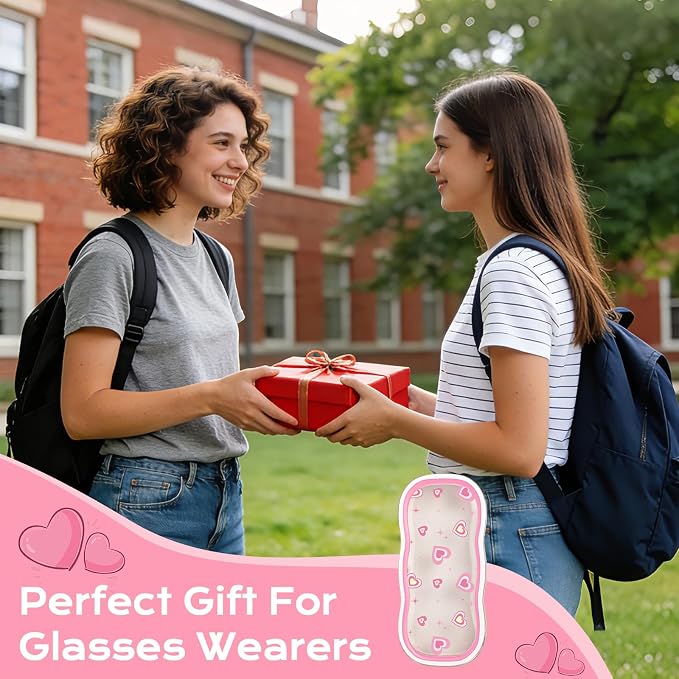MoKo Glasses Case Hard Shell, Cute Eyeglass Case for Reading Glasses, Clear Eyeglasses Case for Women Girls