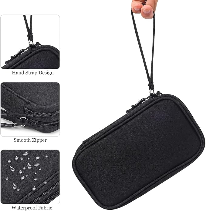 CAOODKDK Electronics Accessories Organizer Pouch Bag, Travel Universal Organizer for Cable, Charger, Phone, SD Card, Business Travel Gadget Bag