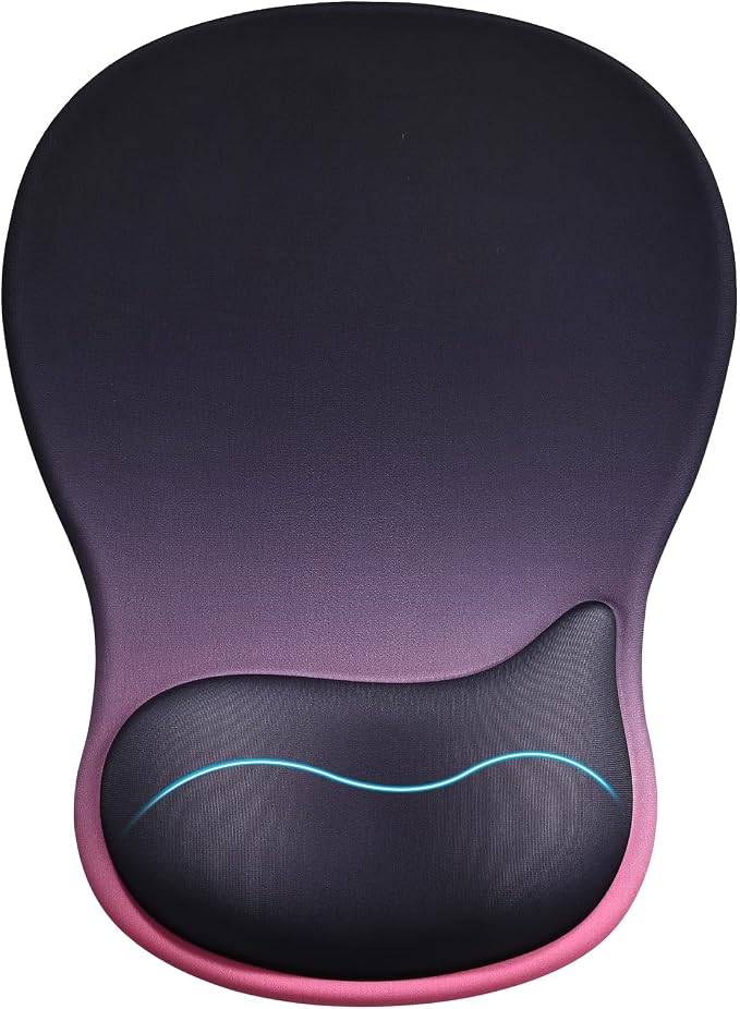 EooCoo Mouse Pad with Gel Wrist Rest, Ergonomic Mousepad Wrist Alignment | Middle Concave Design for Natural Wrist Alignment, Non-Slip Base Mousepad, Carpal Tunnel Relief, Office Desk Accessories