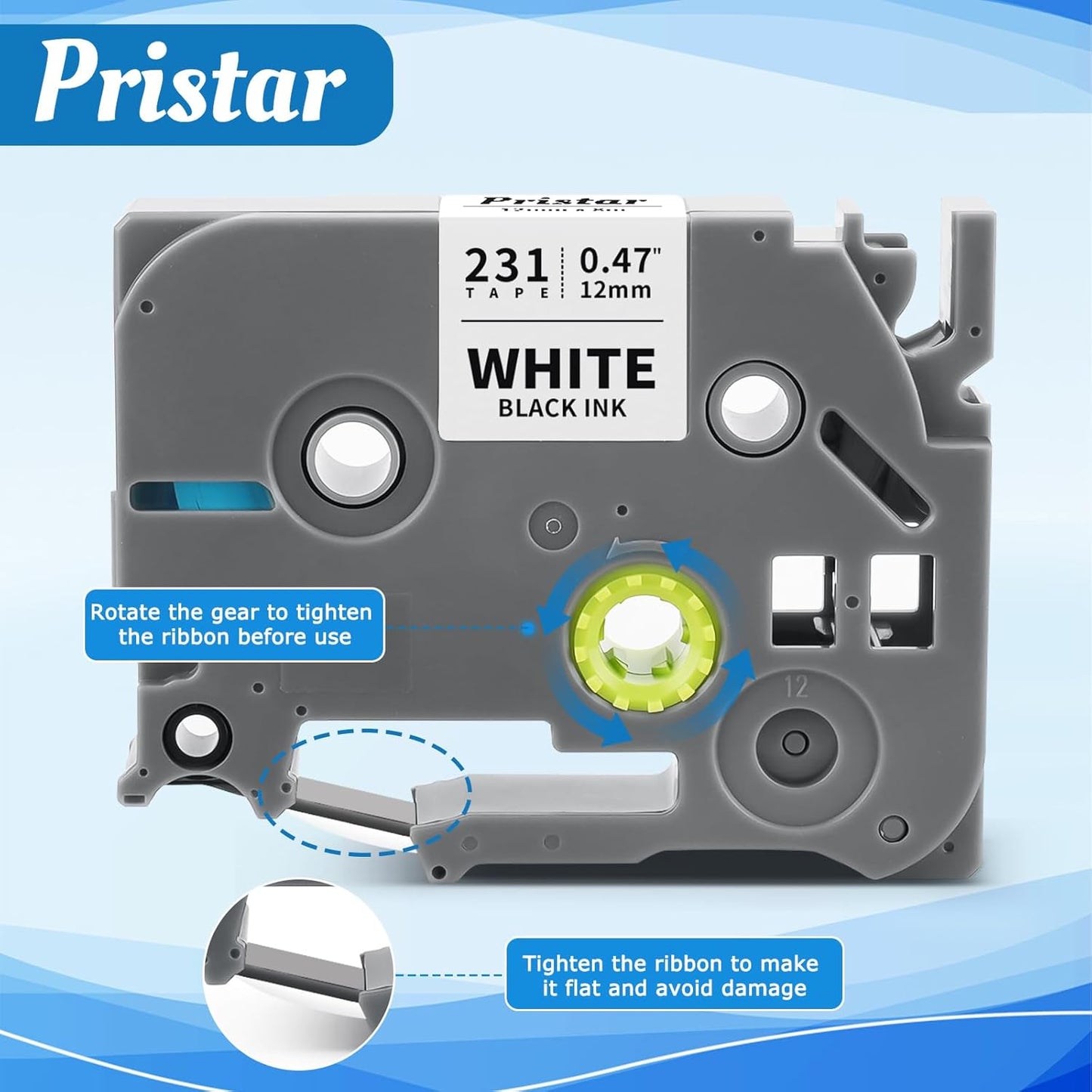 30x Replace for Brother Label Maker Tape 12mm 0.47 Laminated White TZ Tape Work with Brother P Touch PTH210 PTD220 PTH110 PT-1280 PT-1880 Label Maker Refills, Black on White, 1/2 Inch x 26.2 Feet