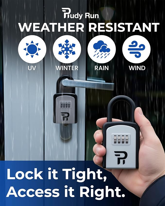 Key Lock Box for Outside – Small Outdoor Lockbox for Keys with Code, 4-Digit Combination Hidden Safe to Hide a Key Outside, Portable Safe Key Storage, 5.78 in, 2 Packs