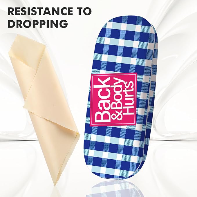 Glasses Case Hard Shell,Portable Protective Eyeglasses Case, Eyeglass Holder Box with Cleaning Cloth, for men women