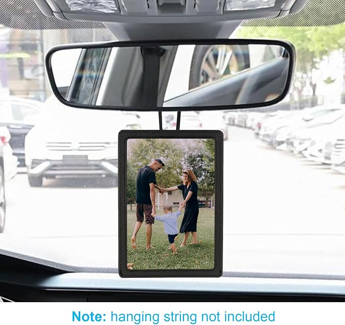 Car Picture Frame, Leather Vehicle Sun Visor 4x6 (Standard 6 Inches) Photo Holder Displays Both Horizontally and Vertically by Srandme (1pcs, Black)