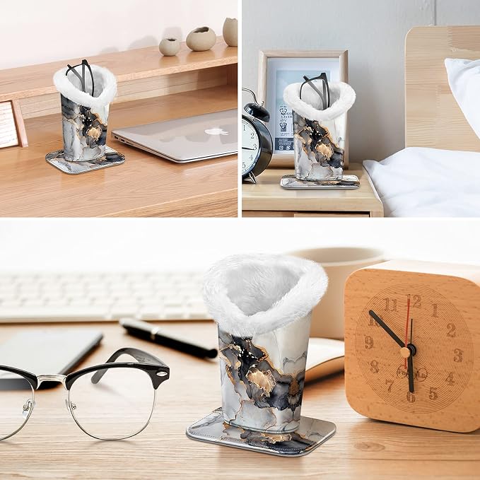 FINTIE Plush Lined Eyeglasses Holder, Glasses Stand Case, Anti-scratch Glasses Storage Organizer for Desk, Nightstand, Office