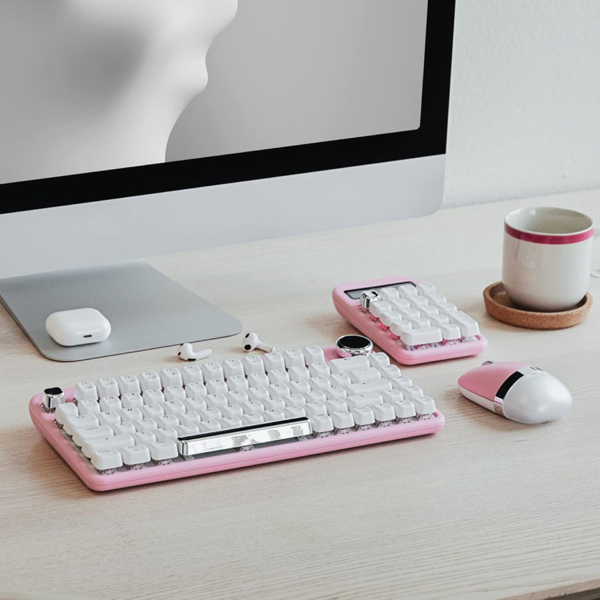 Azio IZO Wireless Optical Mouse - Bluetooth 3.0 & 5.0/2.4G RF-USB, Ambidextrous Design, PixArt PAW3212 Sensor, 1000/1600/2400 DPI, Rechargeable, PC & Mac