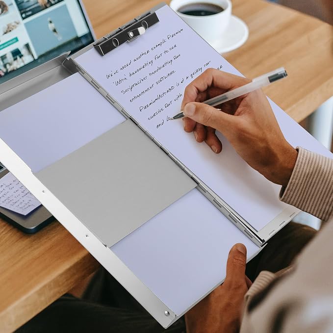 ZCZN Aluminum Clipboard with Storage and Clip Recycled, 2 Pack Clipboard Folders, Sturdy Letter Size Recycle Metal Form Holder for Business Office Medical Professionals, Letter Size (Silver)