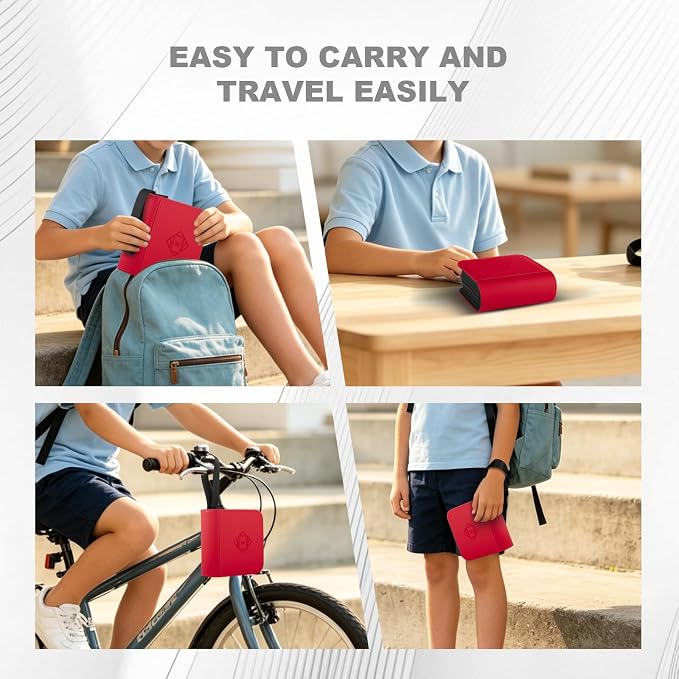 1 Pocket Toploader Binder Holds 40 Cards with 20 Sleeves Collectible Trading Card Album, for 3x4 Toploaders Hard Cases for TCG, MTG, Sports, Baseball, Football, Small Sports Card Book (1Red)