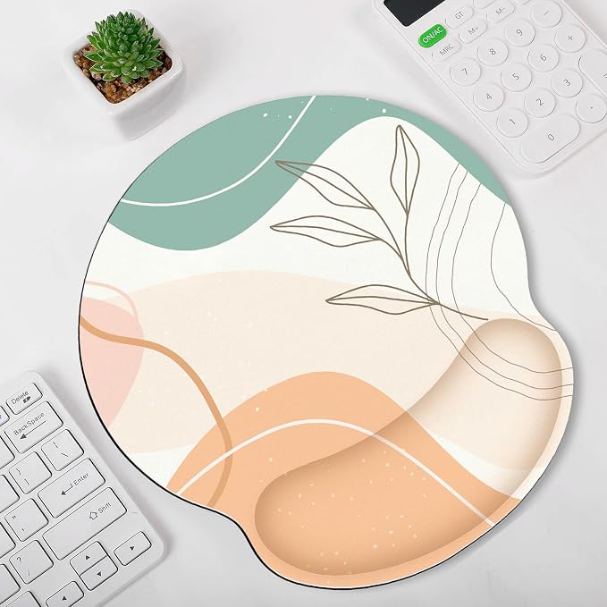 KONVINIT Ergonomic Mouse Pad with Wrist Rest, Small Mousepad with Non-Slip Rubber Base and Smooth Surface, Blue Mouse Pads for Desk, Office Desk Accessories