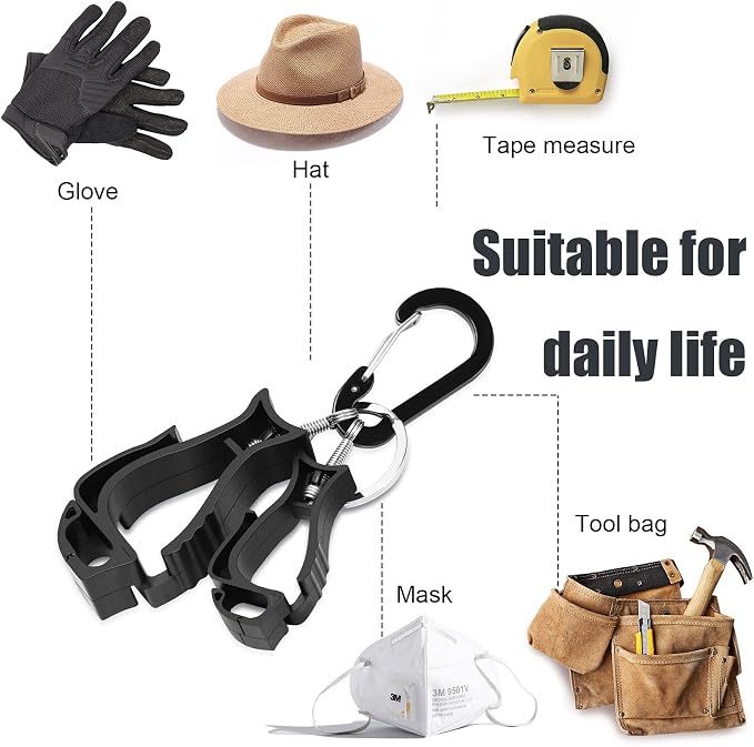 NANHONG 6 Pieces Glove Clips for Work Glove Holder Clip, Construction Worker for Glasses Helmets Gloves Holder Clip