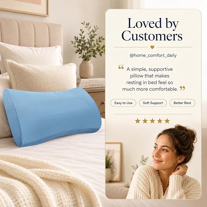 Lumbar Support Pillow for Bed Relief Back Pain: Lower Back Pillow for Sleeping - Memory Foam Waist Pillow - Cooling Back Bolster Pillow for Side, Back&Stomach Sleepers - Bed Rest Pillow for Car, Sofa