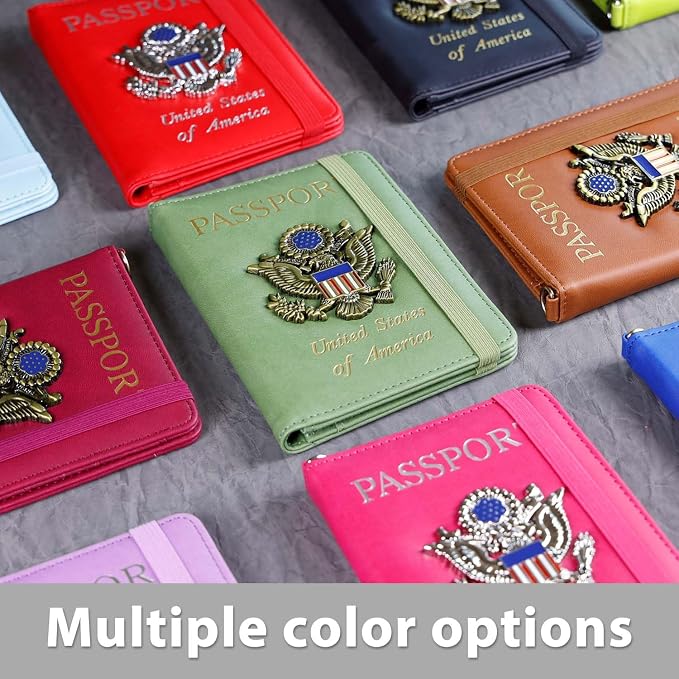 Cnycmy Passport Holder with Airtag,Passport-Wallet-Holder for Women, RFID Passport Holder with Slot Waterproof, PU Leather Travel Passport Case (purple1)