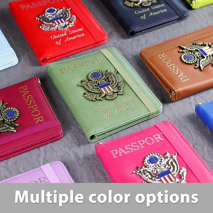 Cnycmy Passport Holder with Airtag slot,Passport-Wallet-Holder for Women,for Family, Rfid Passport Book Card Slot Waterproof, passport holder for travel (red1)